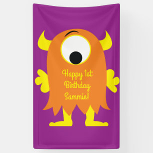 Banderoles Monster Cute Funny 1er Anniversaire Thème de fête