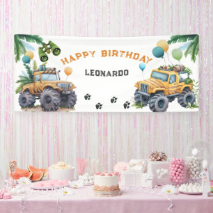 Banderoles Monster Truck Jungle Safari Garçon Anniversaire