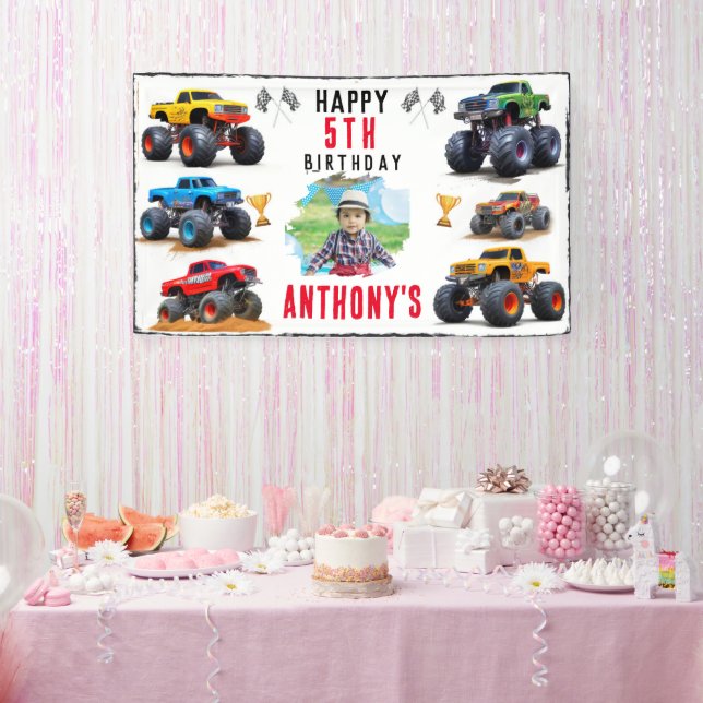 Banderoles Monster Truck Team Anniversaire Fête Invitation (Fête)