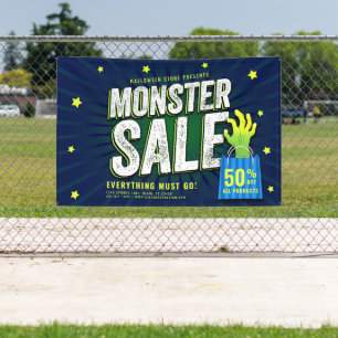 Banderoles Monster Vente Halloween Publicité au détail