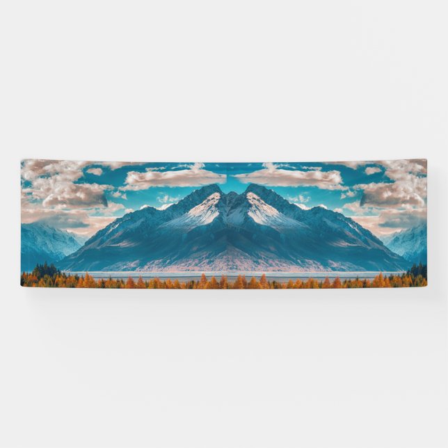 BANDEROLES MONTAGNES NUAGES (Horizontal)