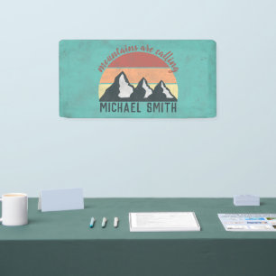 Banderoles Montagnes pastel vintage appellent monogramme