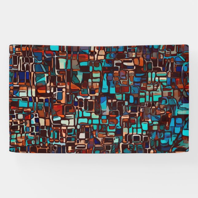 Banderoles mosaïque de vitrail abstrait (Horizontal)