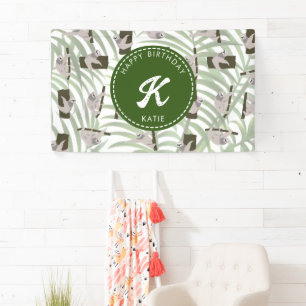 Banderoles Motif animal mignon en forêt sauvage Anniversaire