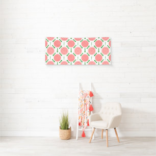 Banderoles motif aux fleurs roses