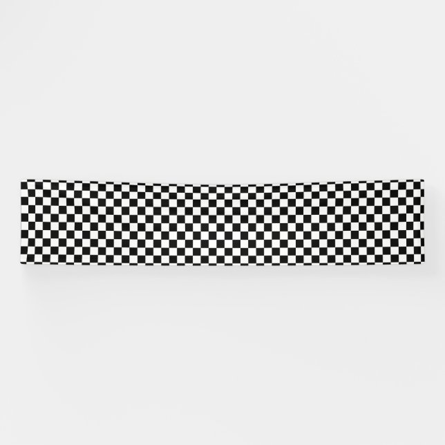 Banderoles Motif blanc de noir classique de damier (Horizontal)