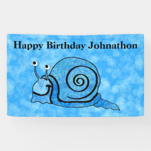 Banderoles Motif bleu de sourire d'escargot de bande dessiné
