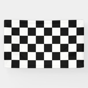Banderoles Motif Checkered noir et blanc