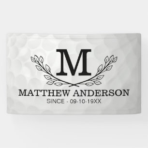 Banderoles Motif de balle de golf personnalisé Nom Monogramm
