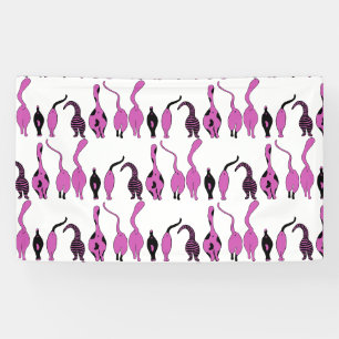 Banderoles Motif de boutons de chats violets