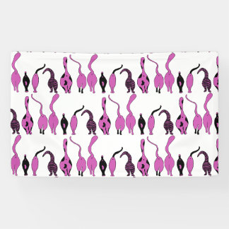 Banderoles Motif de boutons de chats violets