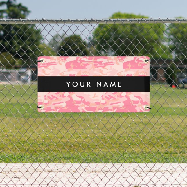Banderoles Motif de camouflage rose, Votre nom, Personnaliser (Insitu)