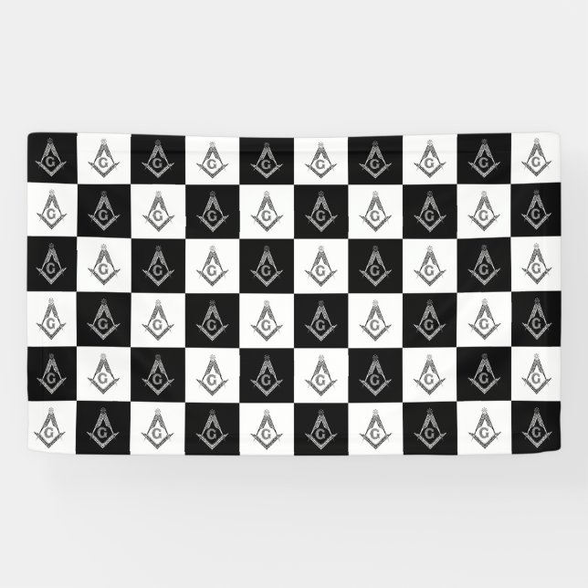Banderoles Motif de Freemason À damiers (Horizontal)