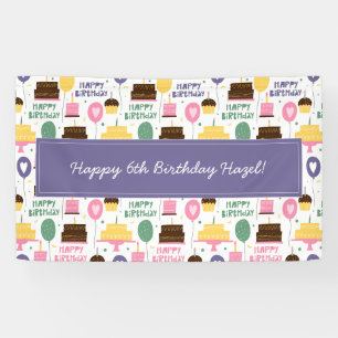 Banderoles Motif de gâteau coloré Joyeux anniversaire avec no