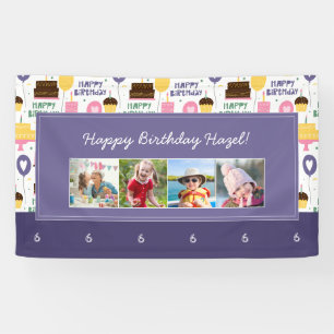 Banderoles Motif de gâteau coloré Joyeux anniversaire avec no