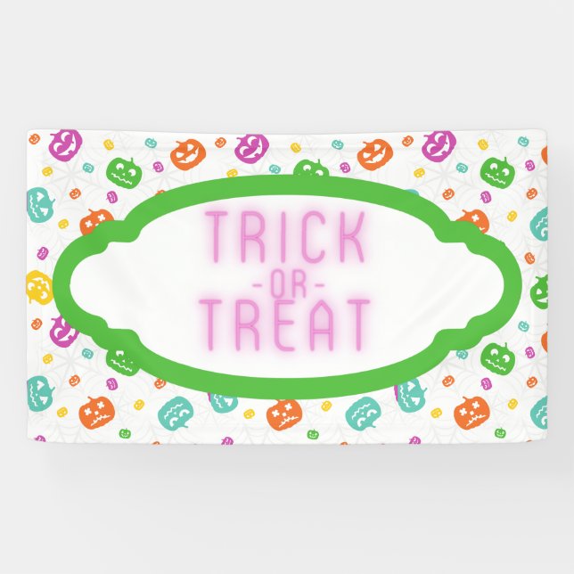 Banderoles Motif d'Halloween Citrouille multicolore (Horizontal)