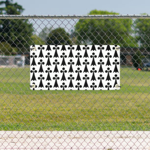 Banderoles Motif d'hermine, Motif médiéval, Noir sur blanc