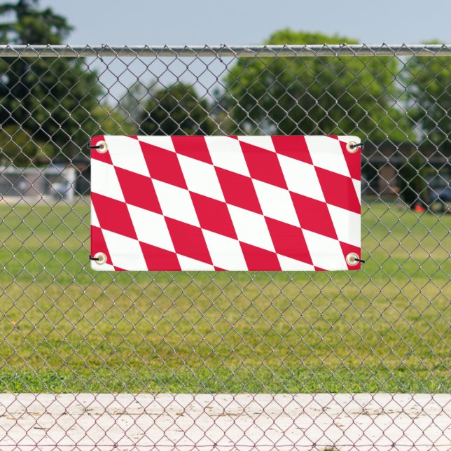 Banderoles Motif du drapeau diamant de Bavière rouge et blanc (Insitu)