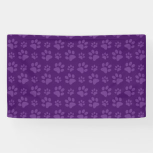 Banderoles Motif empreinte de patte de chien pourpre