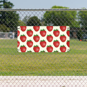 Banderoles Motif fraises, fraises rouges, fruits, feuilles