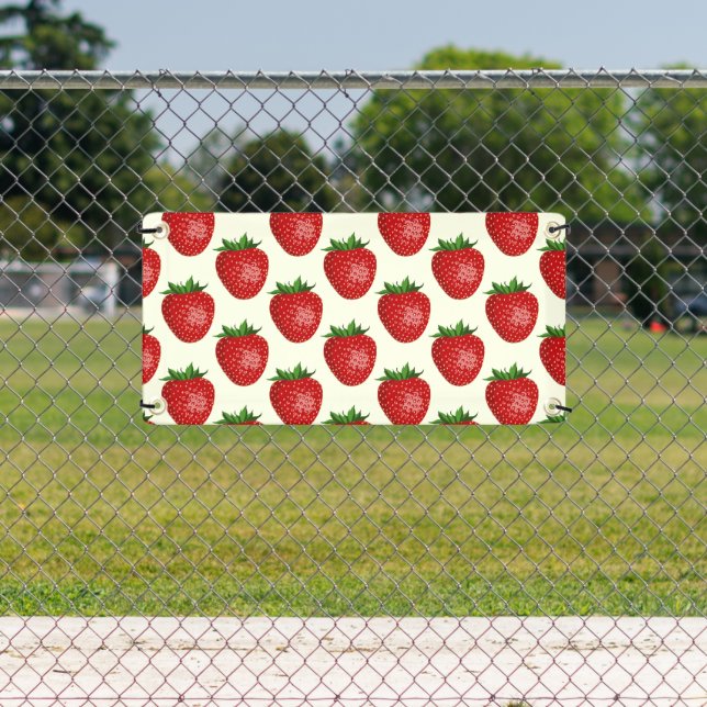 Banderoles Motif fraises, fraises rouges, fruits, feuilles (Insitu)