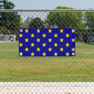 Banderoles Motif Gold Stars, Bleu Marine, Exclusive
