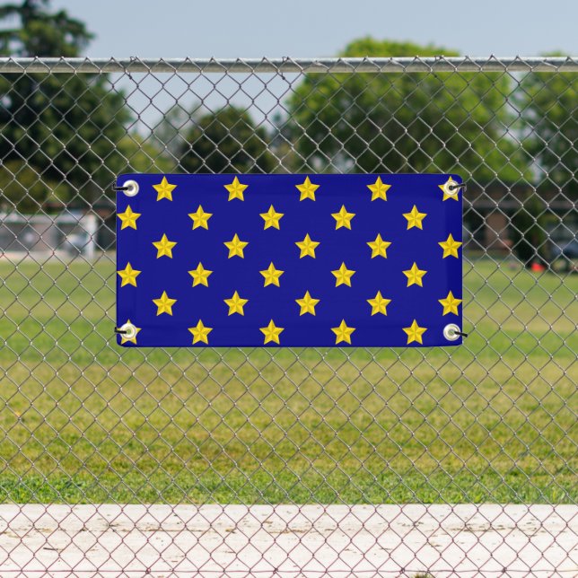 Banderoles Motif Gold Stars, Bleu Marine, Exclusive (Insitu)