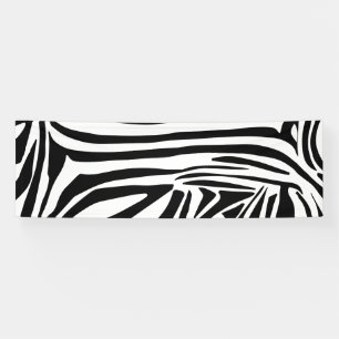 Banderoles Motif Imprimé Zèbre Noir et Blanc Gras