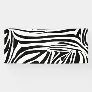 Banderoles Motif Imprimé Zèbre Noir et Blanc Gras