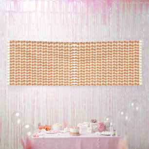 Banderoles motif orange et blanc sur arrière - plan blanc