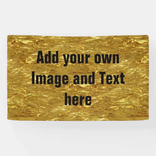 Banderoles Motif PUR de FEUILLE D'OR + votre texte/photo (Horizontal)