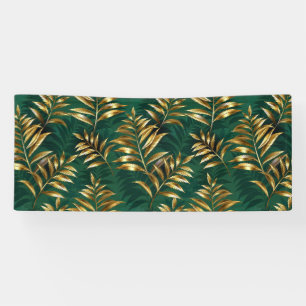 Banderoles Motif sans couture avec des fougères dorées