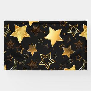 Banderoles Motif sans couture avec étoiles d'or