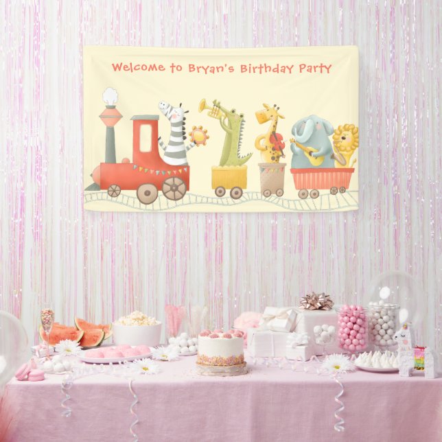 Banderoles Musical Animal Train Birthday (Fête)