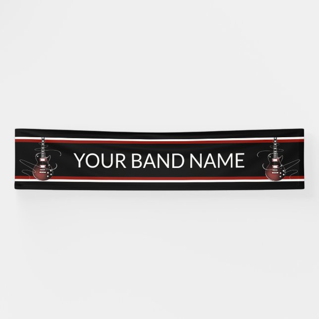 Banderoles Musique Musique Musique Guitar Rock Festival Gig (Horizontal)