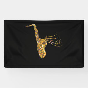 Banderoles Musique saxophone Note Musicien de jazz Saxophonis