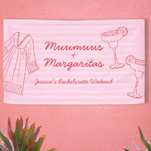 Banderoles Muumuus et Margaritas Rose et Rouge Enterrement de