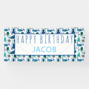 Banderoles Nautique marin de joyeux anniversaire sous les