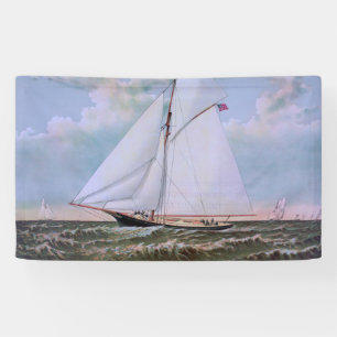 Banderoles Navire de voile antique sloop yacht voilier océan