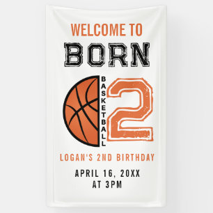 Banderoles Né 2 Ball Basketball 2e fête d'anniversaire