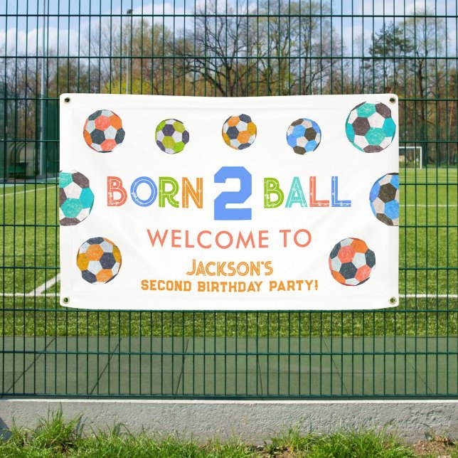Banderoles Né à Ball Soccer Anniversaire Fête Bienvenue (Créateur téléchargé)