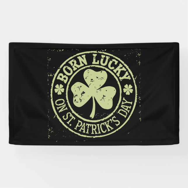 Banderoles Né Lucky sur St Patrick's Day Irlandais Anniversai (Horizontal)