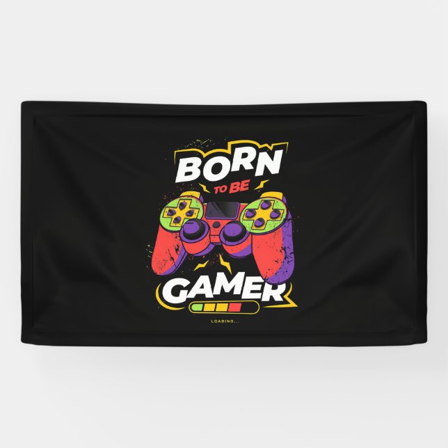 Banderoles Né Pour Être Gamer (Horizontal)