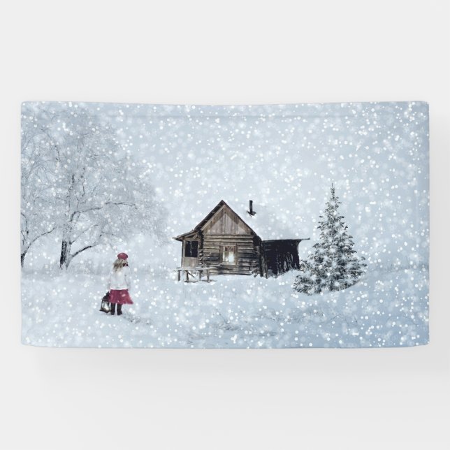 Banderoles Neige de Noël au Cabine (Horizontal)