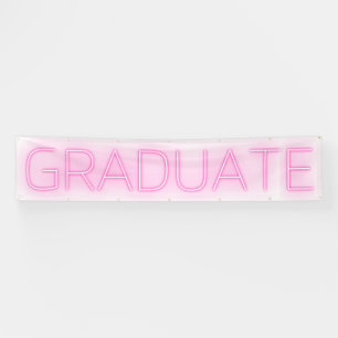 Banderoles NEON Blanc Énorme ROSE Moderne Grad Faire-part