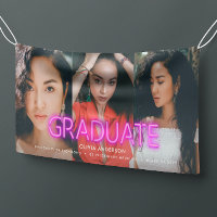 néon de graduation noir rose photo moderne bann de