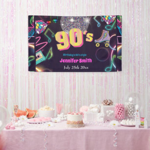 Banderoles Neon Disco Vibes des années 90 Stytle
