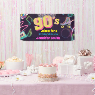 Banderoles Neon Disco Vibes des années 90 Stytle
