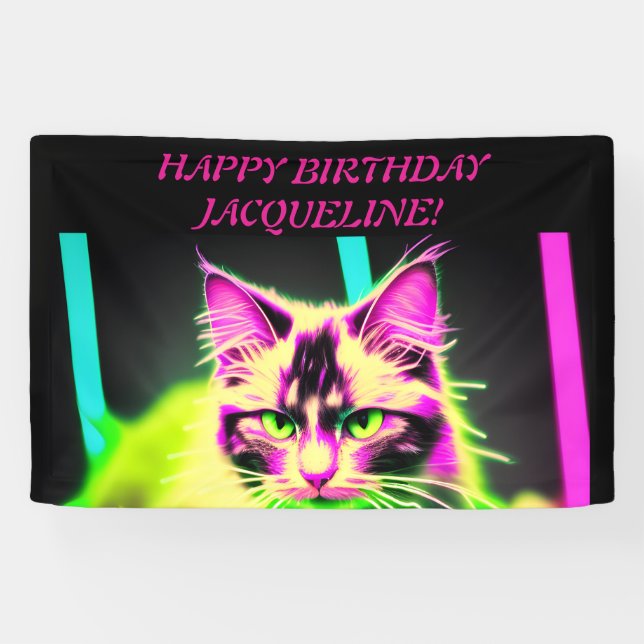 Banderoles Neon Feline Fiesta : Collection Ado Fille Annivers (Horizontal)