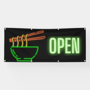 Banderoles Neon Noodle Bowl Open Outdoor Banner